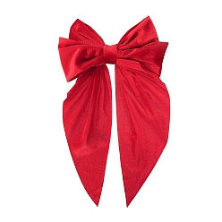 Red Bowknot French Barrettes, Large Hair Bow Pins Bowknot Hair Slides Accessories for Women Girls, Red, 350x200mm