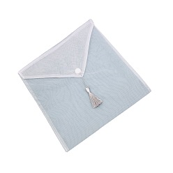 White Envolope Jewelry Storage Gift Bags, Jewelry Pouches with Tassel, Rectangle, White, 25x24x13cm