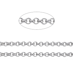 Platinum Brass Rolo Chains, Belcher Chains, Soldered, Long-Lasting Plated, with Spool, Cadmium Free & Nickel Free & Lead Free, Platinum, 1.5x0.6mm, about 301.83 Feet(92m)/roll