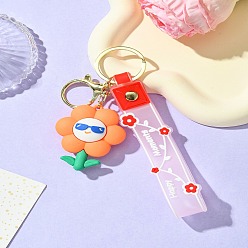 Коралловый Пластиковый брелок, с веревкой из ПВХ и фурнитурой из цинкового сплава, коралл, 18 см