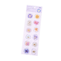 Lilac Gold Stamping Transparent Resin Wax Seal Stickers, for Scrapbooking, Travel Diary Craft, Flower, Lilac, Packaging: 235x75x1.7mm, 12pcs/set