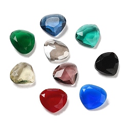 Mixed Color Flat Back Glass Rhinestone Cabochons, Faceted, Diamond, Mixed Color, 10x11x4mm