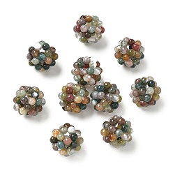 Indian Agate Natural Indian Agate Woven Beads, Cluster Beads, Round, 12~13mm, Hole: 2mm