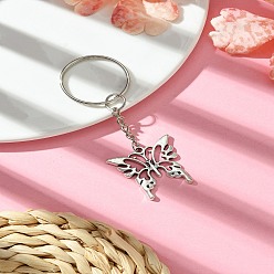Бабочка Брелок из сплава на тему насекомых, с железным кольцом, бабочка, 7.4 см