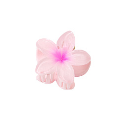 Pearl Pink Flower Shape Plastic Claw Hair Clips, Hair Accessories for Women Girl, Pearl Pink, 40mm