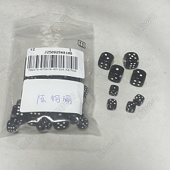 Черный 40 шт 2 стили акриловые бусины, игральная кость, чёрные, 10~12.5x10.5~12.5x10~12.5 мм, отверстие : 1.2~2 мм, 20 шт / стиль