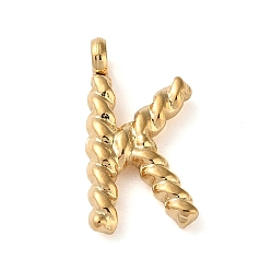 Letter K 316 Surgical Stainless Steel Pendants & Charms, Golden, Letter K, 14.5x7.5x2mm, Hole: 2mm