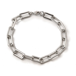 Платина Браслеты из латунной цепочки для женщин, прямоугольные, с кубического циркония, долговечный, стойки покрытие, без свинца и без кадмия, платина, 7-7/8 дюйм (20 см)