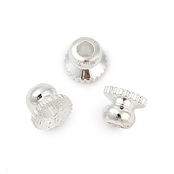 Серебро Шапочки и конусы для бусин, латунные, долговечный, стойки покрытие, серебряные, 4x3 мм, отверстие : 1.5 мм