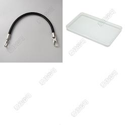 Черный 1Плетеные ручки для сумок из искусственной кожи, с поворотными застежками сплава, для аксессуаров для замены сумок, платина, чёрные, 490x12 мм