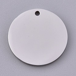 Stainless Steel Color 304 Stainless Steel Pendants, Stamping Blank Tag, Laser Cut, Flat Round, Stainless Steel Color, 20x1.5mm, Hole: 1.4mm