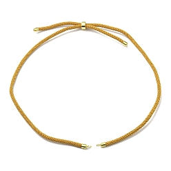 Dark Goldenrod Nylon Cords Necklace Making, with Golden Brass Findings, Long-Lasting Plated, Dark Goldenrod, 22~22.8 inch(56~58cm), Hole: 1.7mm