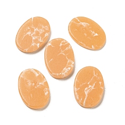 Howlite Dyed Synthetic Howlite Cabochons, Oval, Orange Color, 14x10x2mm