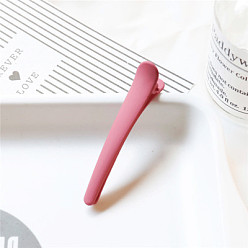 Rose pink Matte Rubber Color Hair Clip with Duckbill Clip Hairpin Hair Accessories for Women.