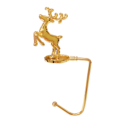 Golden Iron & Alloy Hook Hangers, Mantlepiece Sock Hanger, for Christmas Ornaments, Reindeer, Golden, 165mm