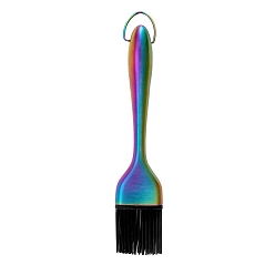 Rainbow Color Кисти с силиконовым маслом, с 304 ручкой из нержавеющей стали, инструмент для выпечки, Радуга цветов, 215x45 мм