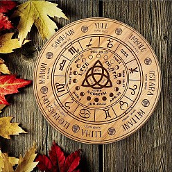 Цвет Древесины Деревянная маятниковая доска, деревянная гадальная доска для биолокации, для колдовства принадлежности для викканского алтаря, плоско-круглые, деревесиные, 200x5 мм