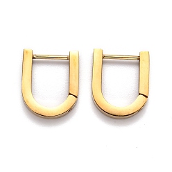 Golden 304 Stainless Steel Huggie Hoop Earrings, U Shape, Golden, 15x12.5x3mm, Pin: 1mm