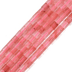 Вишневый Кварц Вишневого кварца стеклянные бусы пряди, колонка, 4.5x4.5 мм, отверстие : 0.8 мм, около 85~89 шт / нитка, 14.88''~15.16'' (37.8~38.5 см)