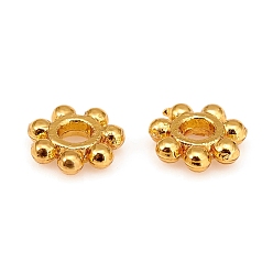 Golden Alloy Daisy Spacer Beads, Long-Lasting Plated, Flower, Golden, 5x1mm, Hole: 1.4mm