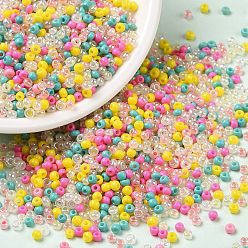 Colorful Opaque Colours Luster Glass Seed Beads, Round Hole, Round, Colorful, 1.8~2x1.3~1.5mm, Hole: 0.7mm, about 56250Pcs/pound