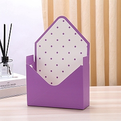Violet Paper Bouquet Storage Box, Folding Carton Flower Gift Box, Rectangle, Violet, 23x8x35cm