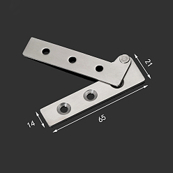 Stainless Steel Color Stainless Steel Pivot Hinges Offset Knife Hinges, Rotating Hinges, for Wardrobe Door and Table Accessories, Stainless Steel Color, 65x14x1.5mm