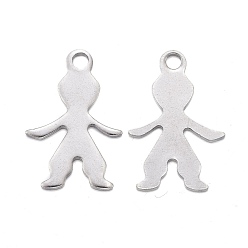 Stainless Steel Color 201 Stainless Steel Pendants, Stamping Blank Tag, Laser Cut, Human, Stainless Steel Color, 16x10.5x0.7mm, Hole: 1.6mm