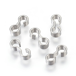 Stainless Steel Color 304 Stainless Steel Quick Link Connectors, Chain Findings, Number 3 Shaped Clasps, Stainless Steel Color, 3x12x5mm, Hole: 3mm