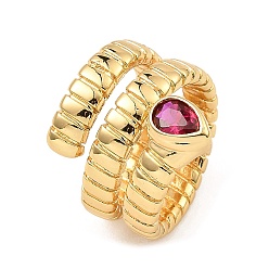 Темно-Розовый Кольца-капельки с кубическим цирконием, покрытие стойки из настоящей позолоченной латуни 18k, обручальное кольцо, кольцо-солитер, без кадмия и без свинца, темно-розовыми, размер США 8 1/2 (18.5 мм)