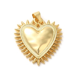 Real 18K Gold Plated Brass Pendants, Heart, Real 18K Gold Plated, 27x25x4.5mm, Hole: 5x3.5mm