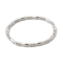 Платина Браслеты на латунных кольцах с шарнирным креплением для женщин, стойки покрытие, долговечный, без кадмия и без свинца, платина, внутренний диаметр: 2.01x2.32 дюйм (5.1x5.9 см)