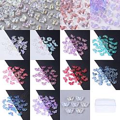 (52) Непрозрачная лаванда 150 шт 15 стили прозрачные стеклянные бусины, смешанный стиль, бабочка, разноцветные, 8x14.5~15x3.5~4.5 мм, отверстие : 0.8~1 мм, 10 шт / стиль