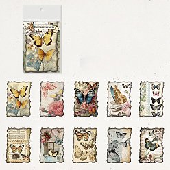 Butterfly 20 Sheets 10 Styles Vintage Scrapbook Paper Pads, Decorative Background Paper, for DIY Scrapbooking, Butterfly, 140x100mm, 2 sheets/style