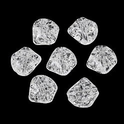 Clear Transparent Crackle Acylic Beads, Nuggets, Clear, 14x14.5x7mm, Hole: 1.8mm, about 555pcs/500g
