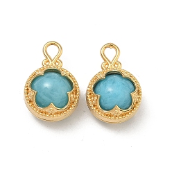 Темно-Голубой 304 подвески из нержавеющей стали смолы, плоский круглый с цветными чарами, реальный 18 k позолоченный, вакуумное покрытие pvd, долговечный, глубокое синее небо, 22x14.5x11 мм, отверстие : 3x2.5 мм