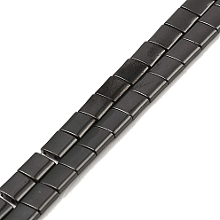 Gunmetal Plated Electroplated Non-magnetic Synthetic Hematite Beads Strands, Square, 2-Hole, Gunmetal Plated, 5x5x2mm, Hole: 0.8mm, about 74pcs/strand, 15.75 inch(40cm)