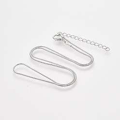 Платина Латунь круглый змея цепи ожерелье решений, с карабин-лобстерами , платина, 18.5 дюйм (47.2 см), 1.2 мм