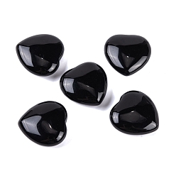 Obsidian Natural Obsidian Healing Stones, Heart Love Stones, Pocket Palm Stones for Reiki Ealancing, 30x30x11.5~12.5mm