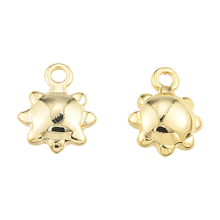 Real 18K Gold Plated Brass Charms, Nickel Free, Flower, Real 18K Gold Plated, 10x7.5x3.5mm, Hole: 1.2mm