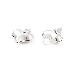 Silver 304 Stainless Steel Charms, Heart, Silver, 8.5x6x3mm, Hole: 1mm