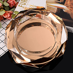 Gold Glass Ashtray, Home Office Tabletop Decoration, Geometric, Gold, 150x150mm