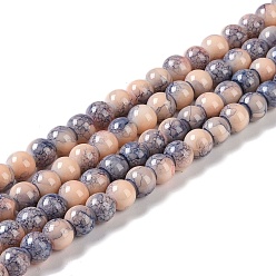 PeachPuff Baking Paint Glass Bead Strands, Round, PeachPuff, 8mm, Hole: 1mm, about 104~105pcs/strand, 30.71~31.10''(78~79cm)