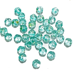 Vert De Mer Clair Perles de verre tchèques transparentes, citrouille, vert de mer clair, 10x8mm