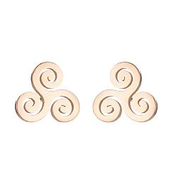 Rose gold rotation Unique Asymmetric Love Lock Mushroom Earrings with Maple Leaf Design for Spring