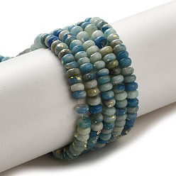 Steel Blue Natural Dolomite Beads Strands, with Synthetic Opal, Dyed, Rondelle, Steel Blue, 4x2mm, Hole: 0.7mm, about 177pcs/strand, 15.94''(40.5cm)