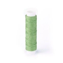 Dark Sea Green Round Waxed Polyester Twisted Cord, Micro Macrame Cord, for Leather Projects, Bookbinding, Dark Sea Green, 0.65mm, about 21.87 yards(20m)/roll