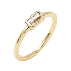 Оранжевый Прямоугольные латунные манжеты со стеклом для женщин, долговечный, стойки покрытие, без свинца и без кадмия, реальный 18 k позолоченный, оранжевые, 1.5 мм, внутренний диаметр: 15.3 мм