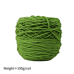 Желто-Зеленый 190g 8-слойная молочная хлопчатобумажная пряжа для тафтинговых ковриков, пряжа амигуруми, пряжа для вязания крючком, для свитера, шапки, носков, детских одеял, желто-зеленый, 5 мм