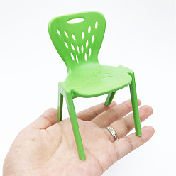 Lime Green Chair Shape Plastic Miniature Ornaments, Micro Landscape Home Dollhouse Accessories, Pretending Prop Decorations, Lime Green, 60x105mm